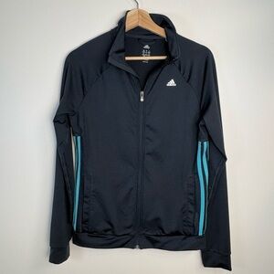 Adidas Women’s Navy Climalite Full Zip Track Jacket, Size Small, Leisure